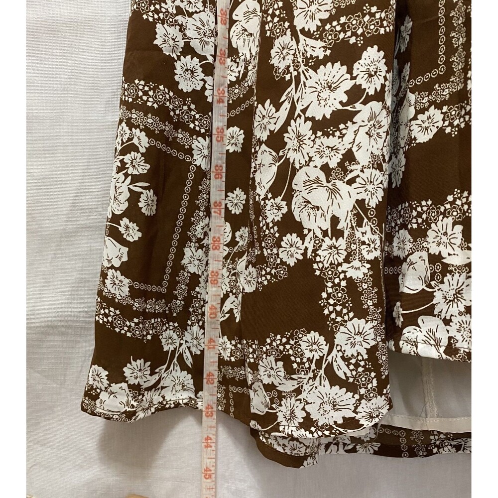 Paper Heart Maxi Dress L Brown Floral Open Back Boho Summer - Picture 14 of 14